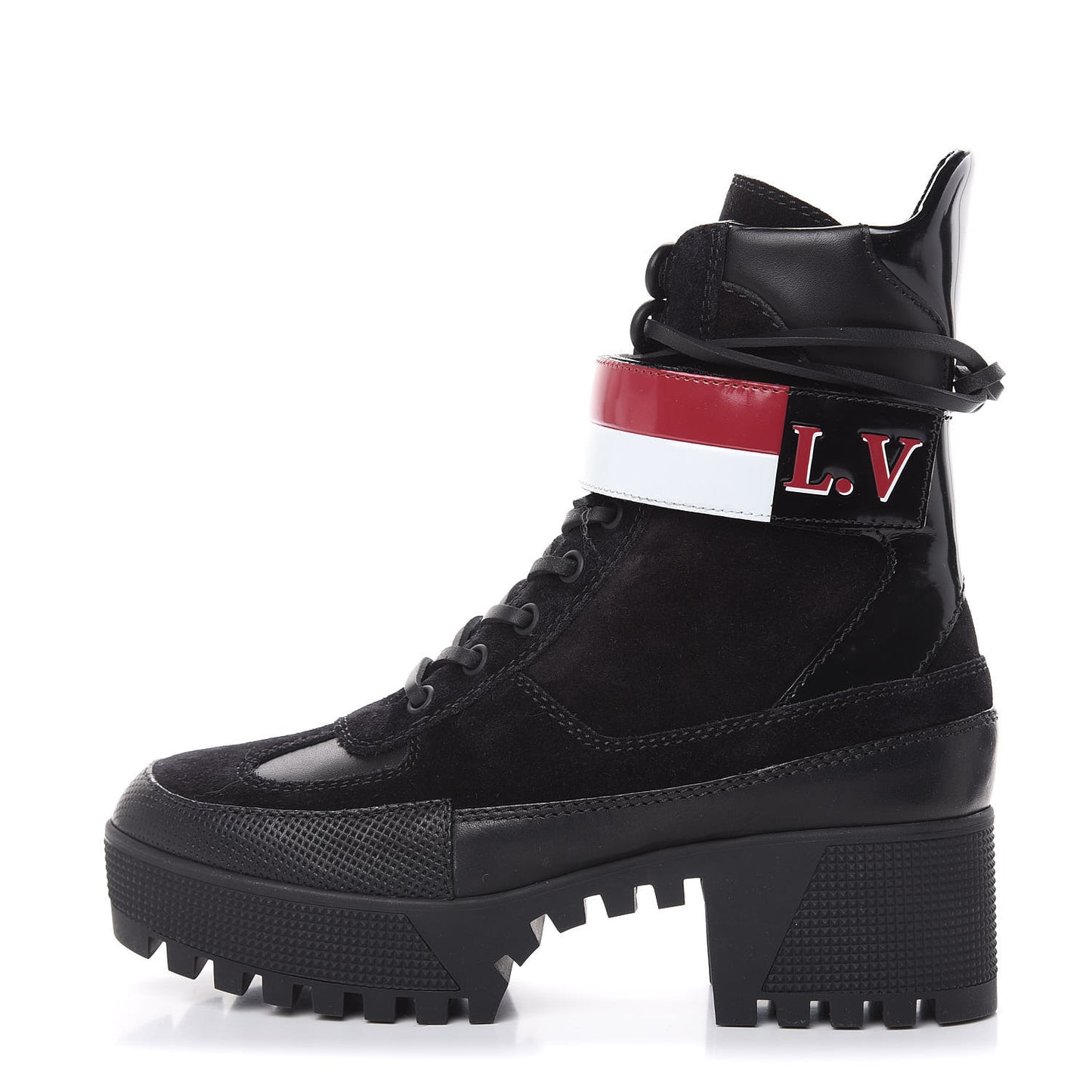 Suede Calfskin Laureate Platform Desert Boots 36 Black