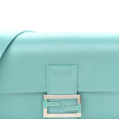 Fendi X TIFFANY Satin Nappa Silver Baguette Blue Tiffany Silver 7 of 13