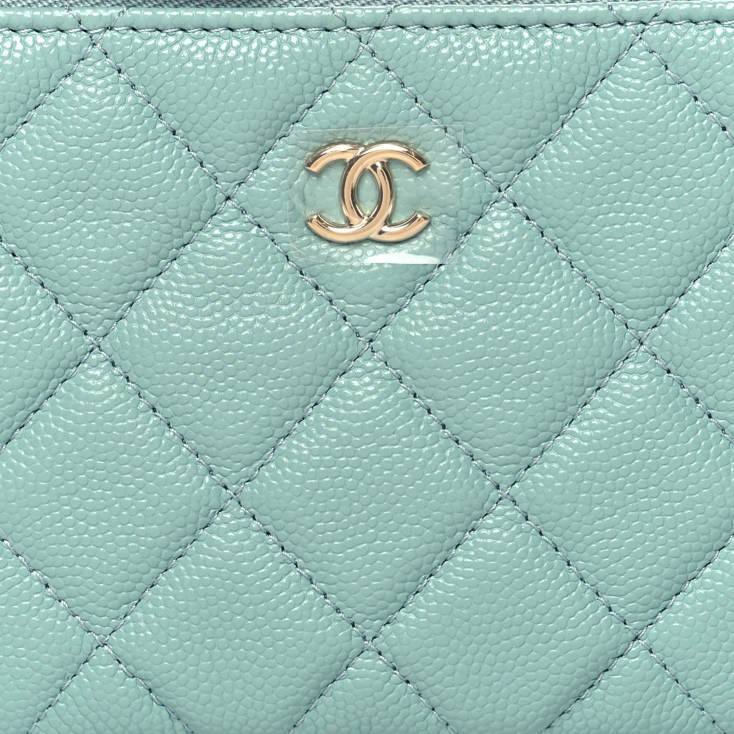Chanel Caviar Quilted Small Cosmetic Case Light Blue 8 of 9