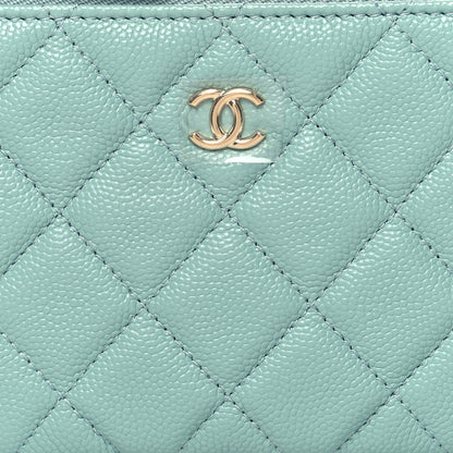 Chanel Caviar Quilted Small Cosmetic Case Light Blue 8 of 9