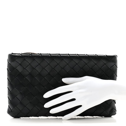 Bottega Veneta Nappa Intrecciato Zip Pouch Black 2 of 8