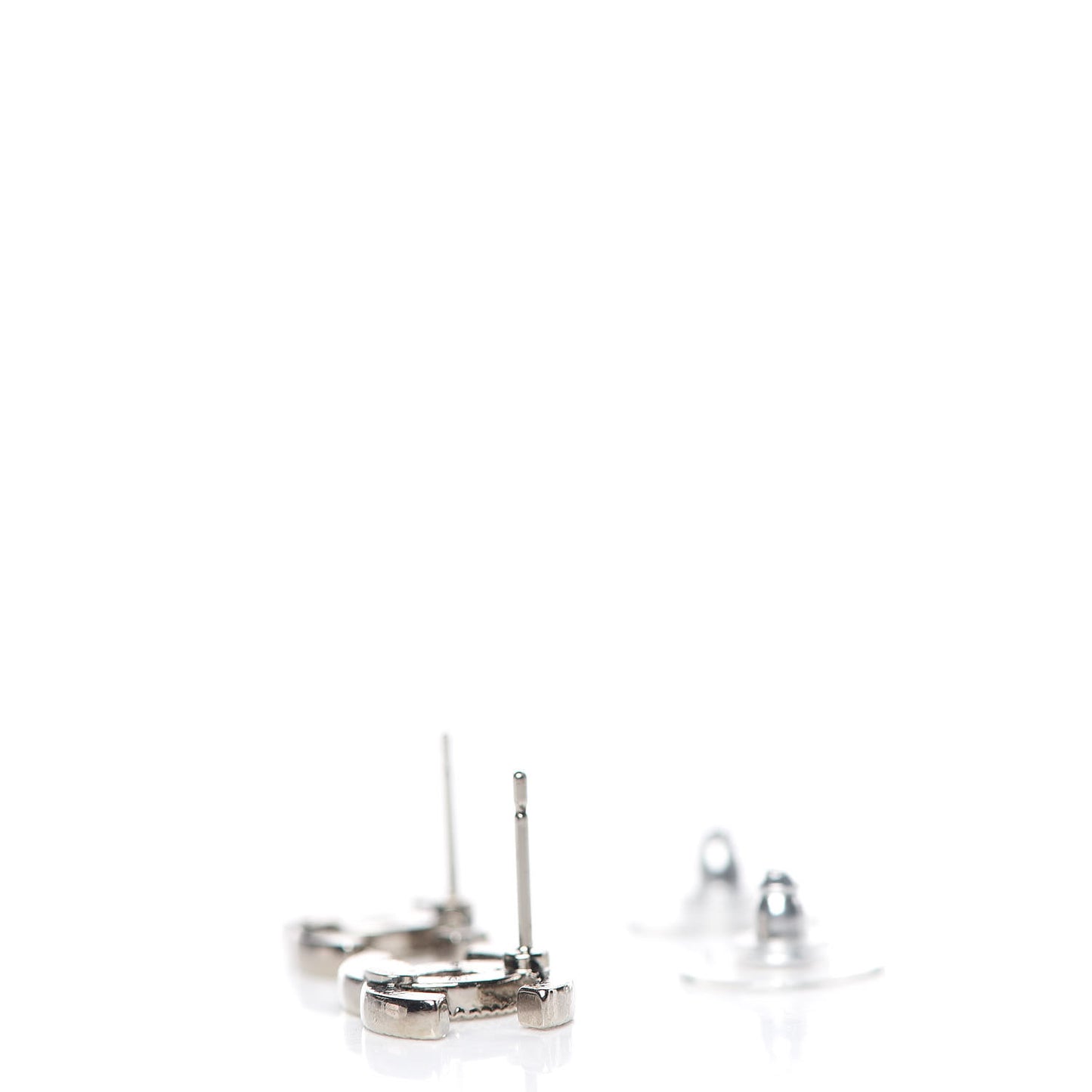 Crystal CC Earrings Silver