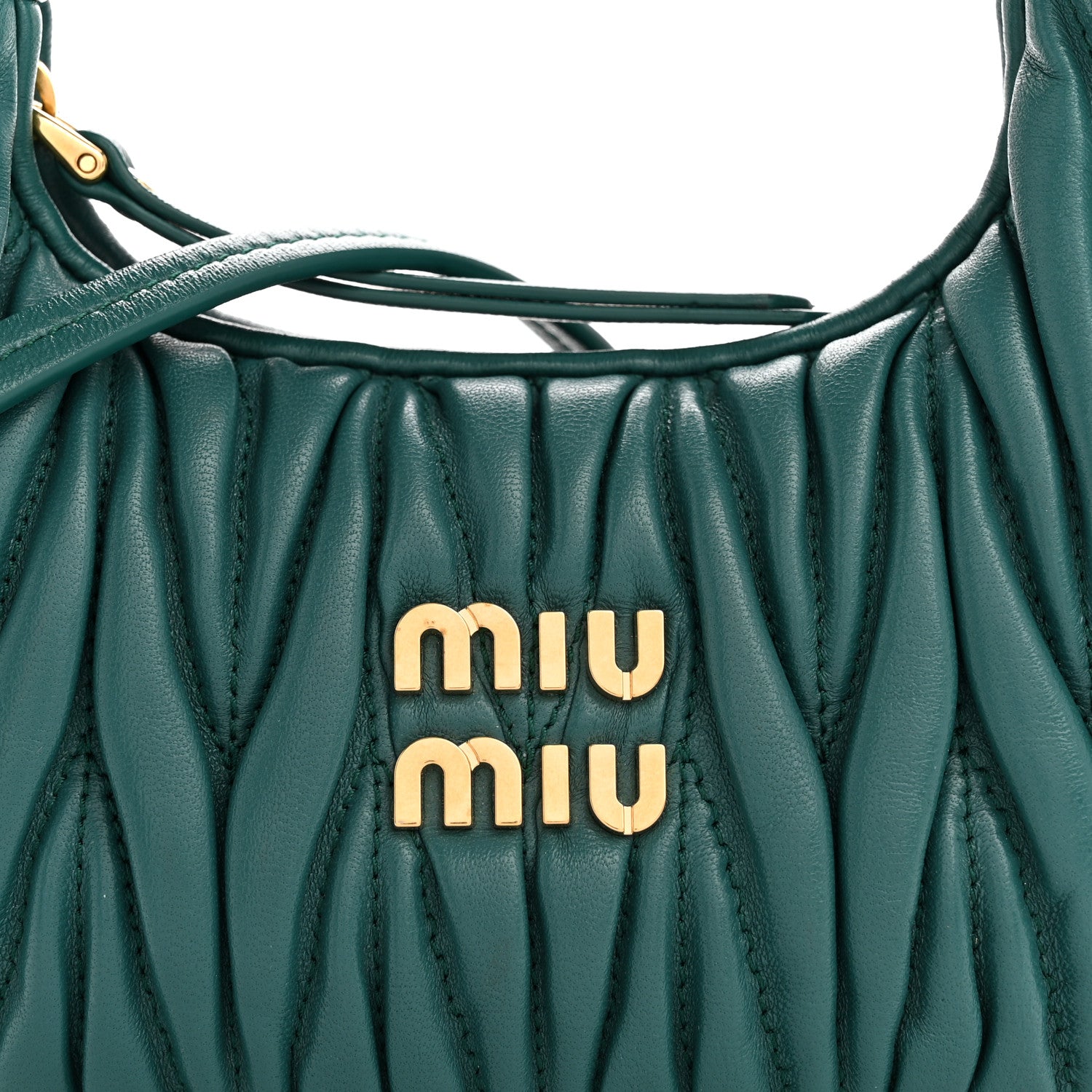 Miu Miu Nappa Matelasse Mini Wander Hobo Green 8 of 12