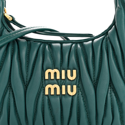 Miu Miu Nappa Matelasse Mini Wander Hobo Green 8 of 12