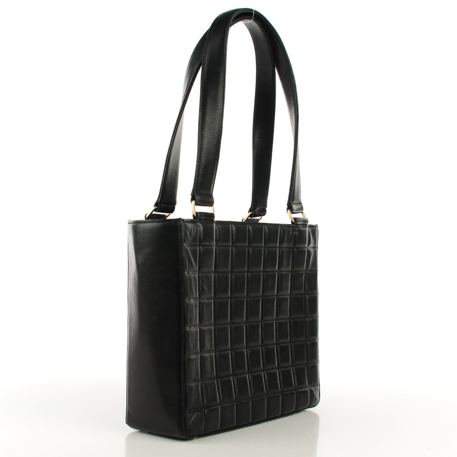 Chanel Lambskin Quilted Chocolate Bar Tote Black 3 of 7