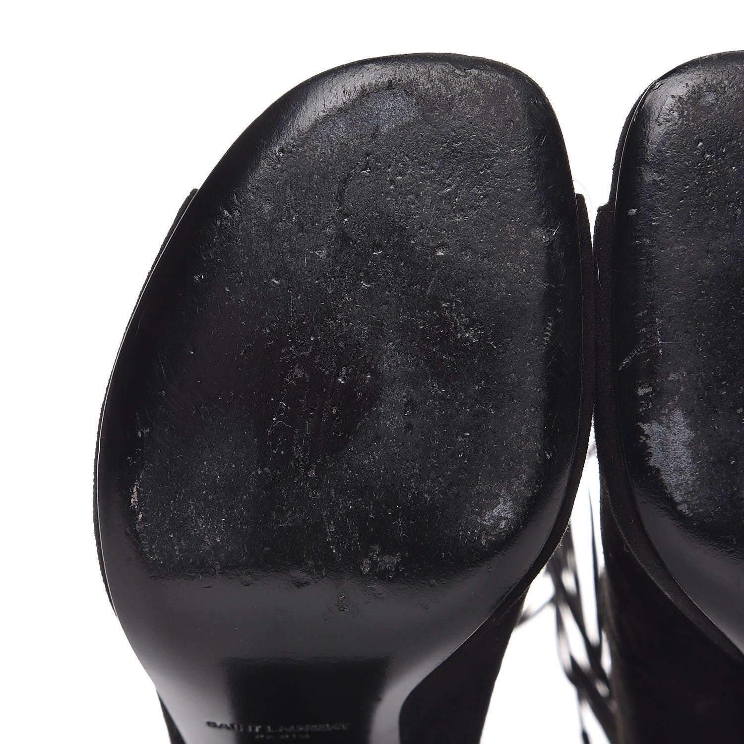 Saint Laurent Suede Babies Lace Up Sandal 36 Black 10 of 10