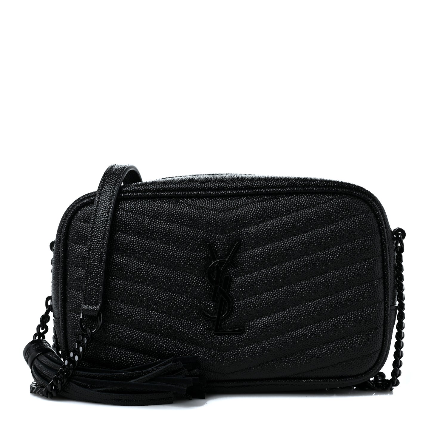 Grain De Poudre Matelasse Monogram Mini Lou Camera Bag Black