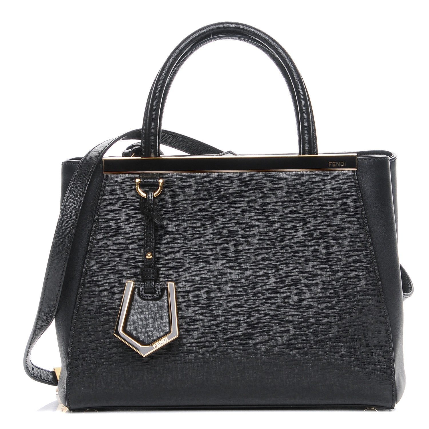 Fendi Vitello Elite Petite 2Jours Tote Black 1 of 8