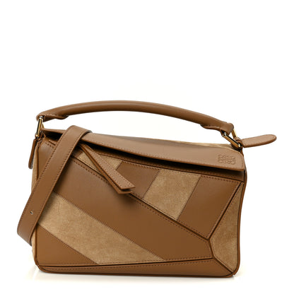 Loewe Calfskin Suede Small Puzzle Bag Oak 1 of 12