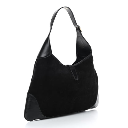 Gucci Suede Studded Medium Jackie O Bouvier Hobo Black 2 of 8