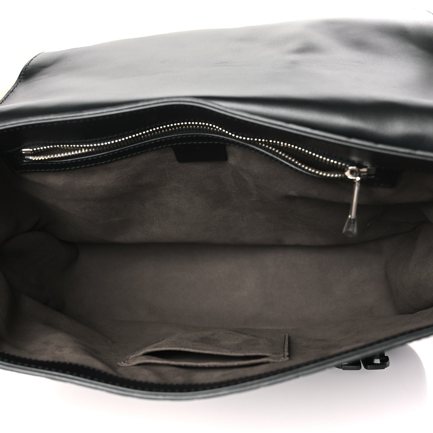 Guccissima Signature Medium Double Buckle Flap Messenger Bag Black