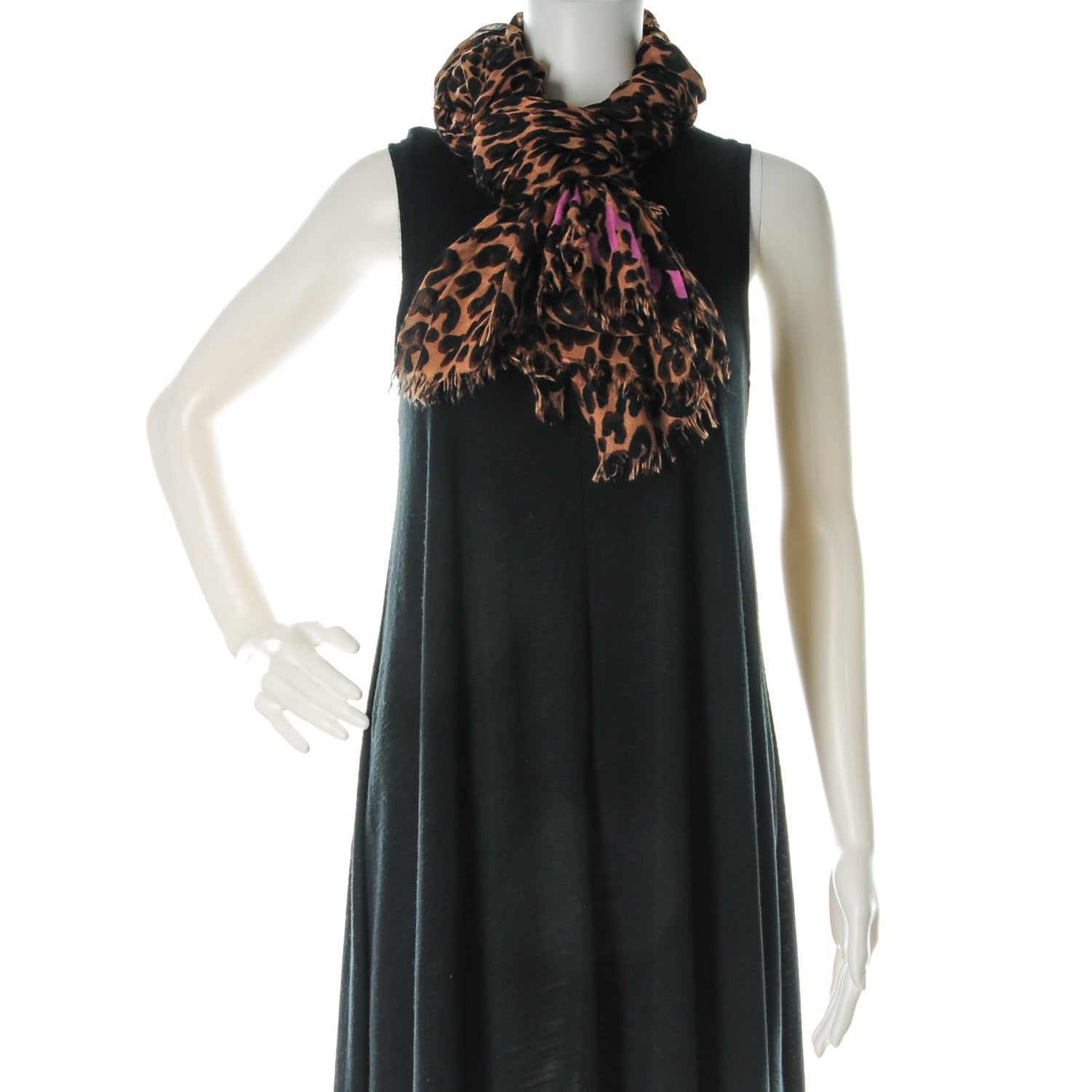 Louis Vuitton Cashmere Silk Leopard Stole Brown 2 of 9
