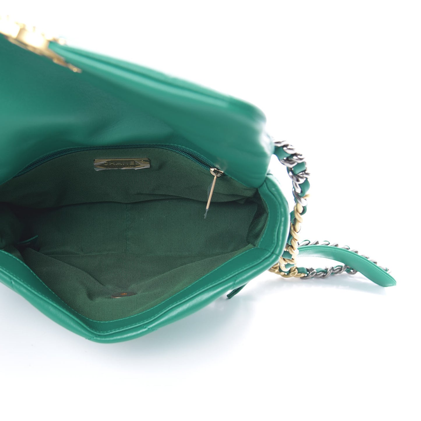 Lambskin Quilted Medium 19 Flap Green