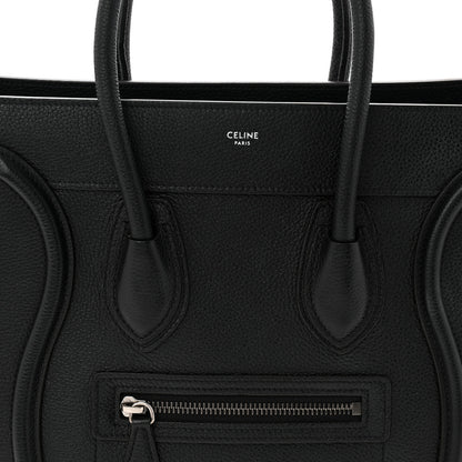 Celine Drummed Calfskin Micro Luggage Black 8 of 10