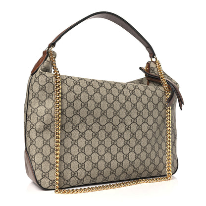 Gucci GG Supreme Monogram Large Linea A Hobo Light Brown 3 of 11