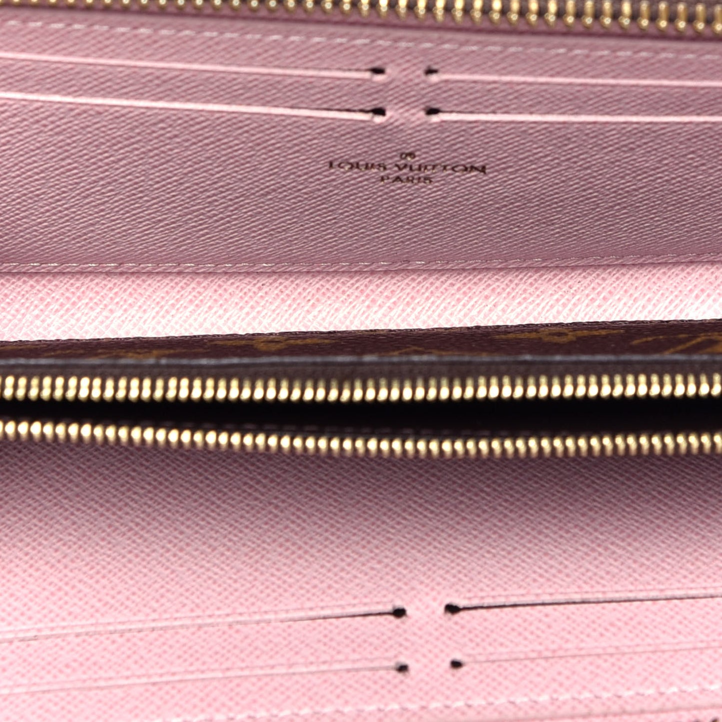 Monogram Clemence Wallet Rose Ballerine