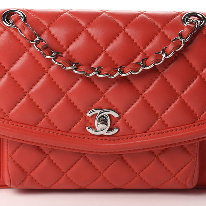 Chanel Lambskin Quilted Small Geometric Flap Red 9 of 9