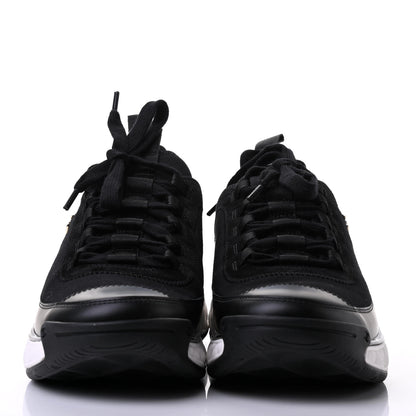 Chanel Fabric Calfskin Suede CC Sneakers 39 Black 2 of 6