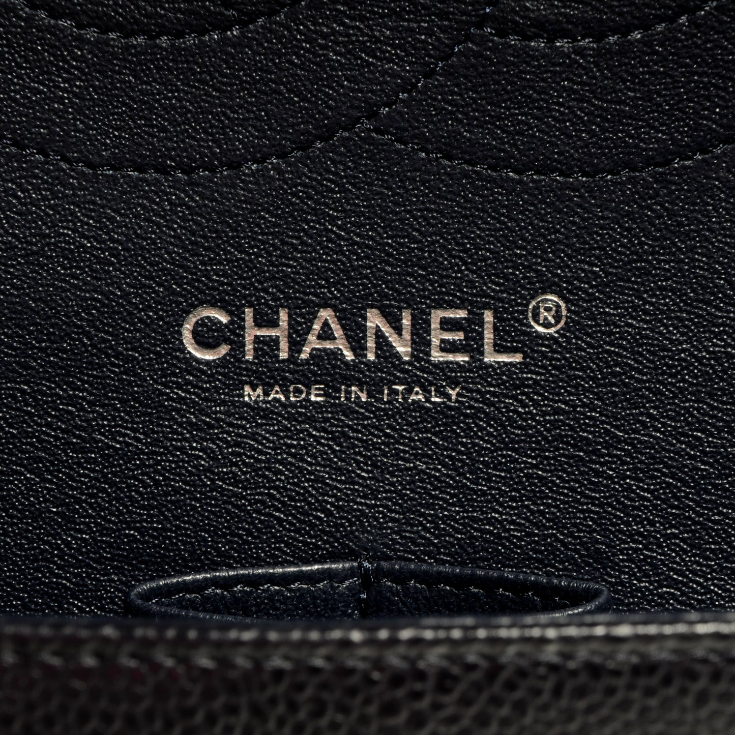 Caviar Jumbo Double Flap Navy Blue