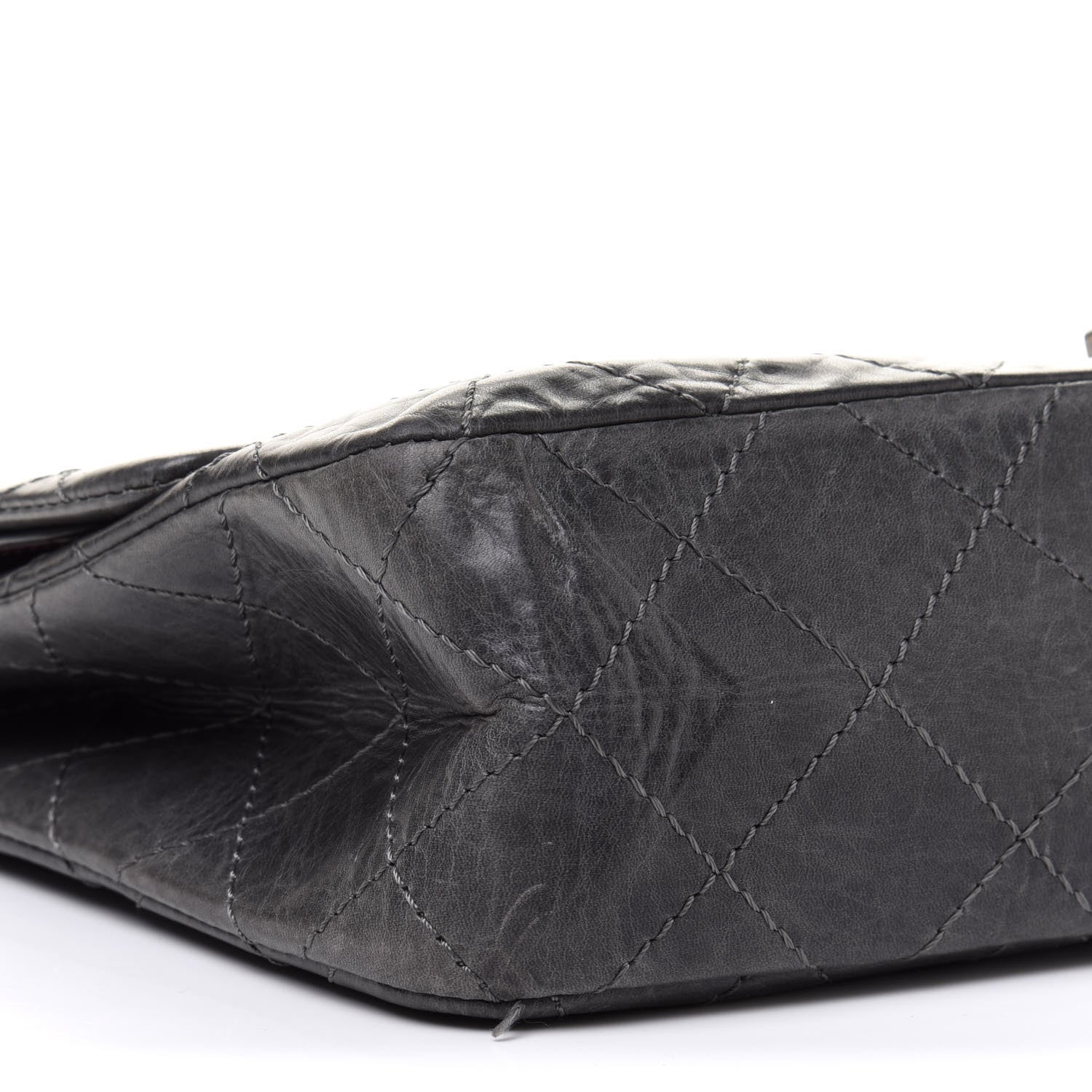 Chanel Aged Calfskin Quilted 50th Anniversary 2.55 Reissue 227 Flap Grey 10 of 16