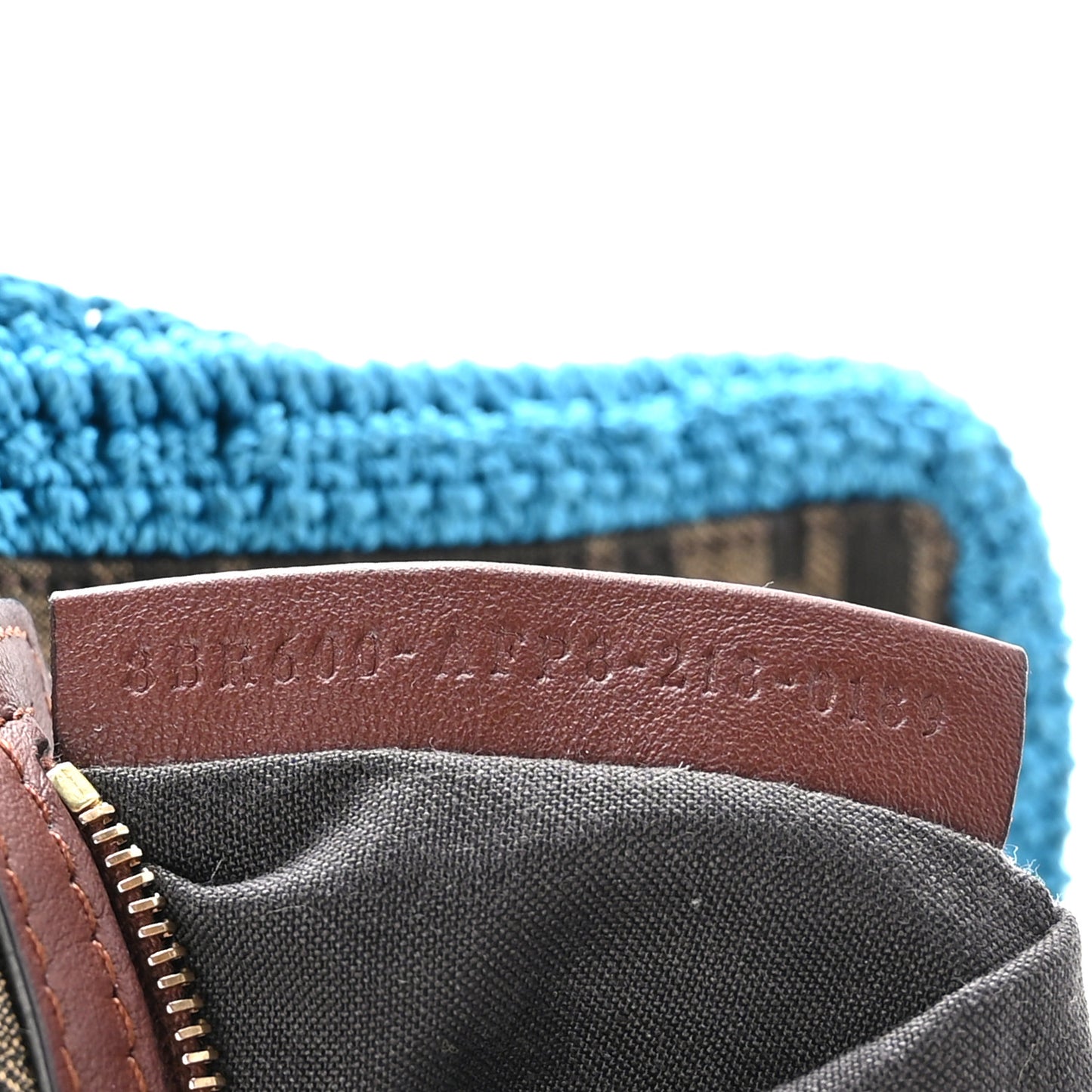 Fabric Crochet Vitello Grace Plexiglass Baguette Cyber Blue Ghianda