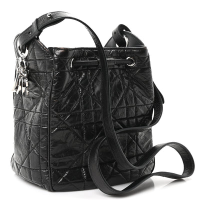 Christian Dior Crinkled Calfskin Macrocannage Small D-Motion Bag Black 3 of 10