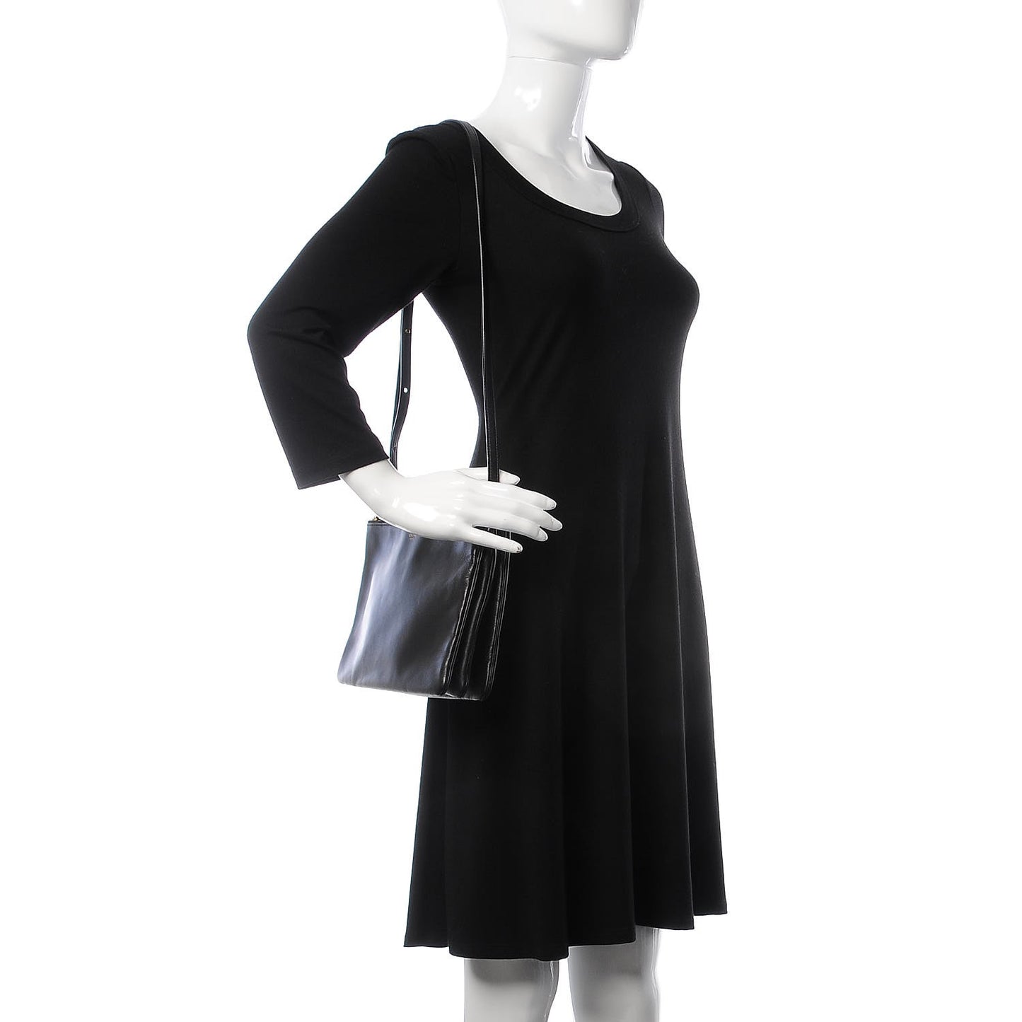 Lambskin Large Trio Crossbody Bag Black