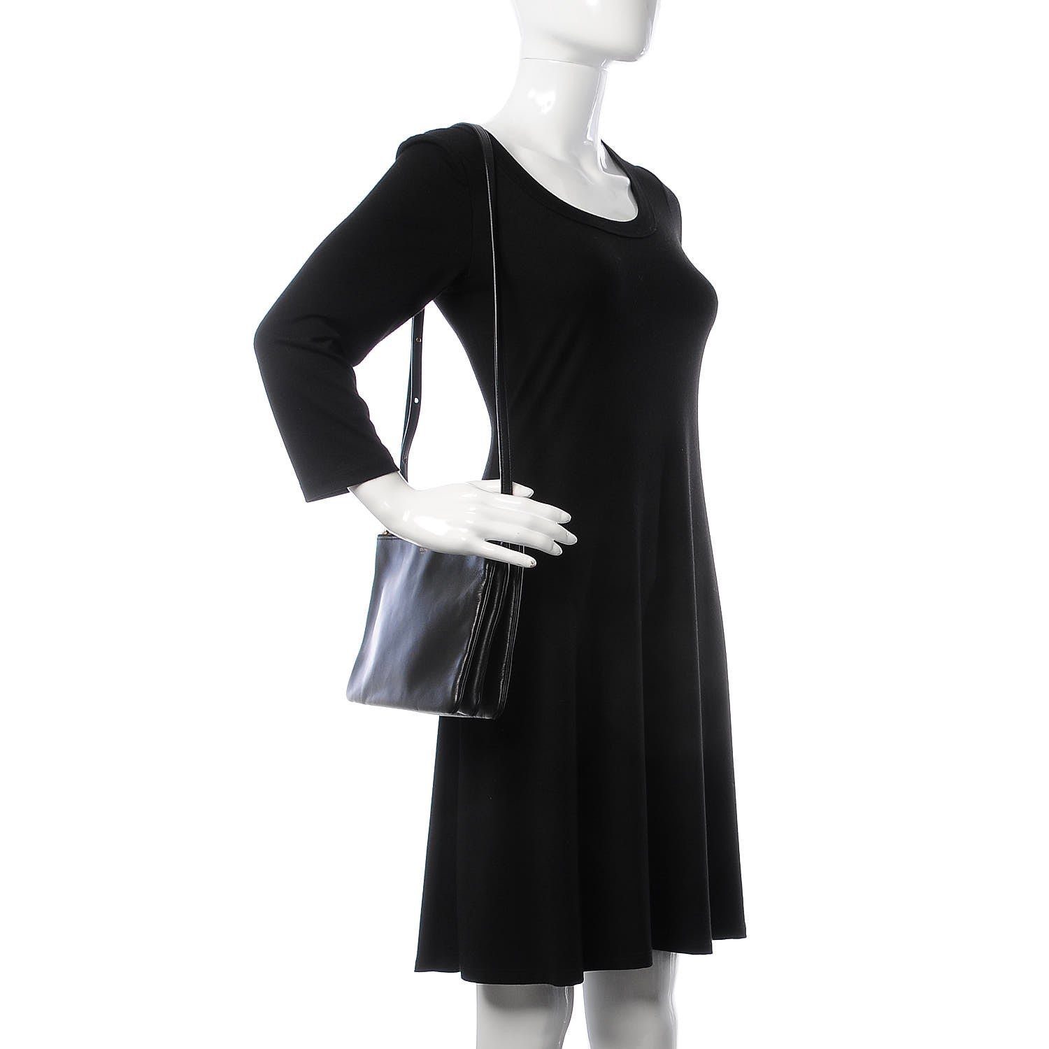 Celine Lambskin Large Trio Crossbody Bag Black 2 of 13