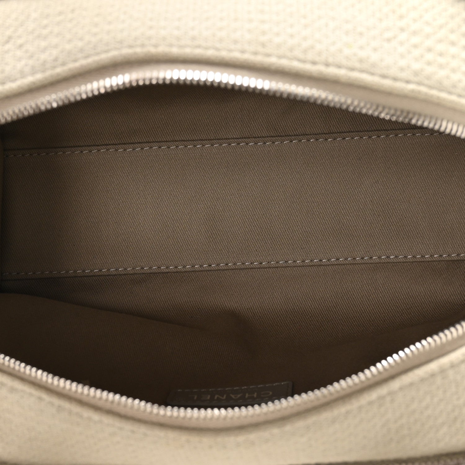 Chanel Canvas Deauville Small Bowling Bag Grey 5 of 10