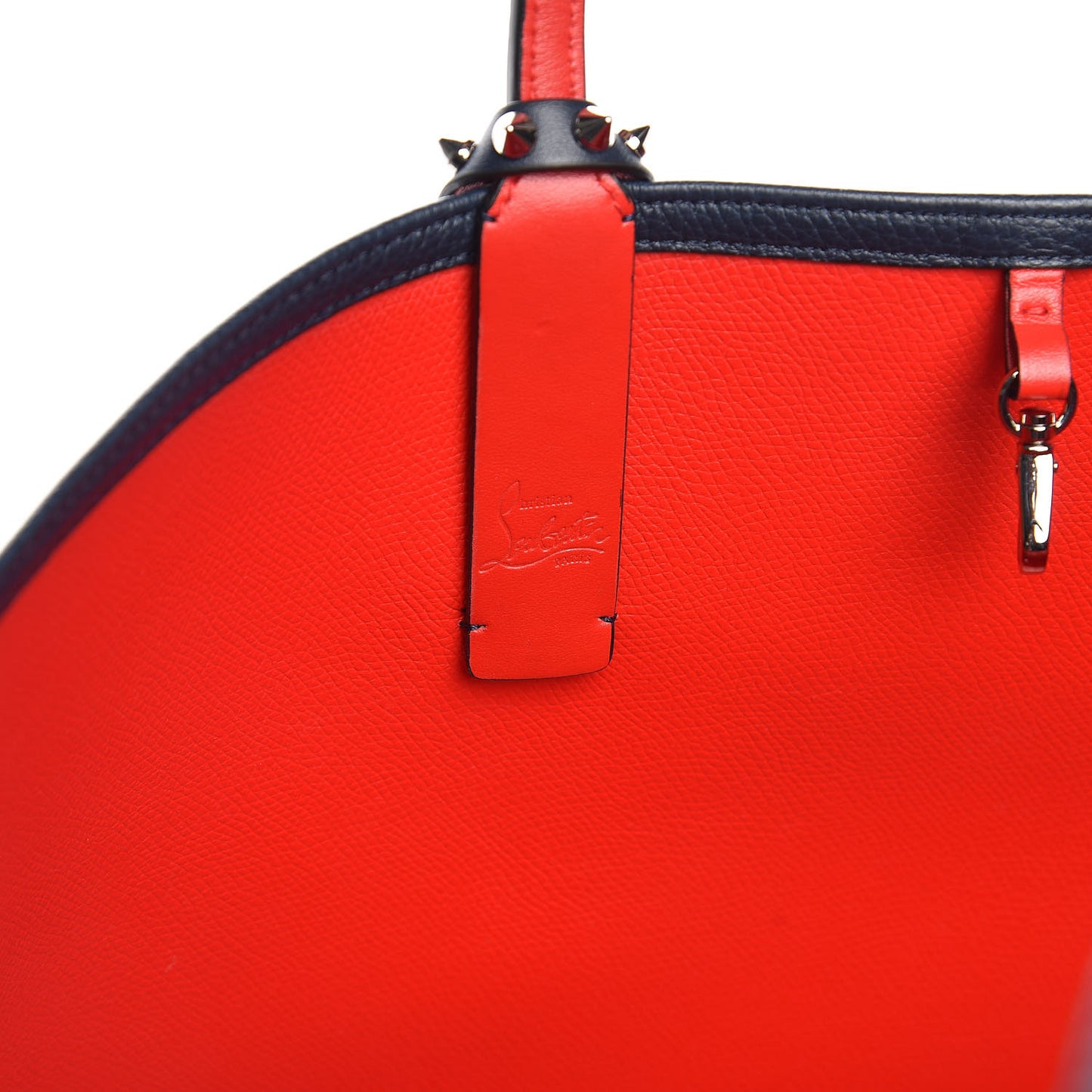 Calfskin Spikes East West Cabata Tote Navy