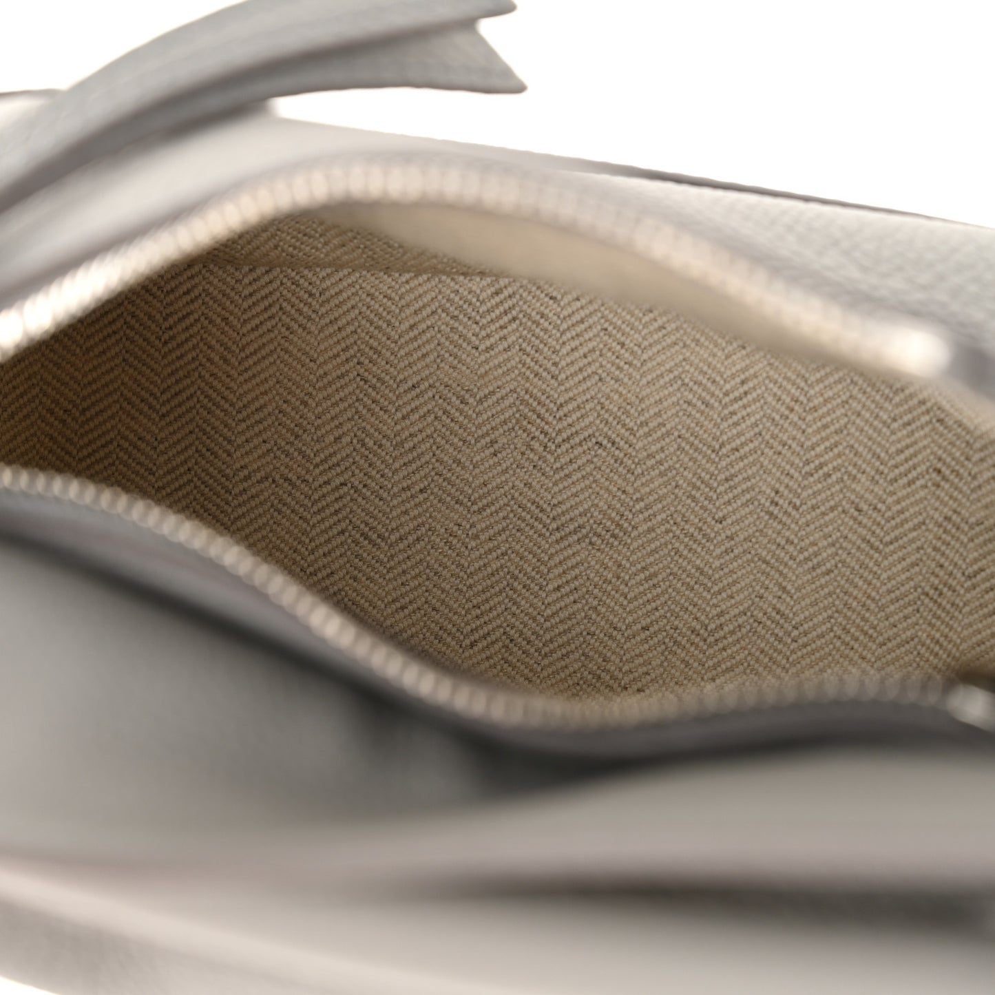 Soft Grained Calfskin Mini Puzzle Edge Bag Pearl Grey