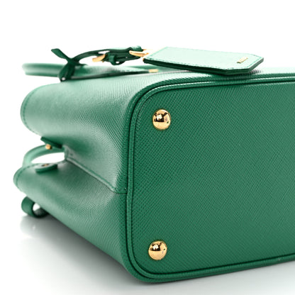 Prada Saffiano Cuir Mini Double Bag Mango 8 of 9