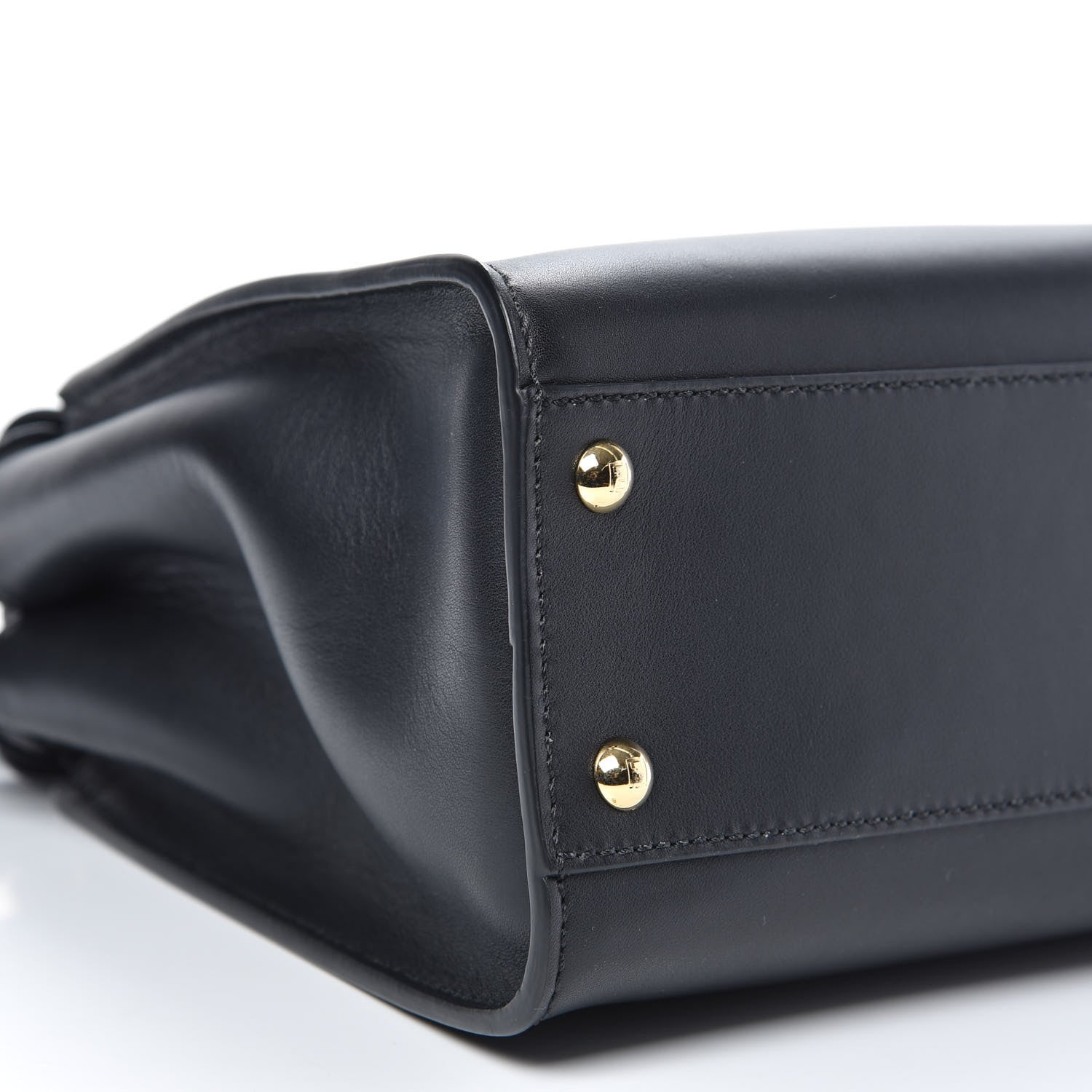 Fendi Vitello Seta Monster Eyes Medium Peekaboo Iconic Satchel Black 9 of 10