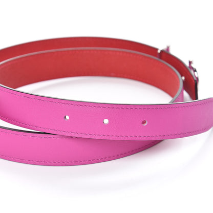 Hermes Swift Epsom 24mm Gamma Belt 85 Magnolia Rouge Casaque 5 of 7