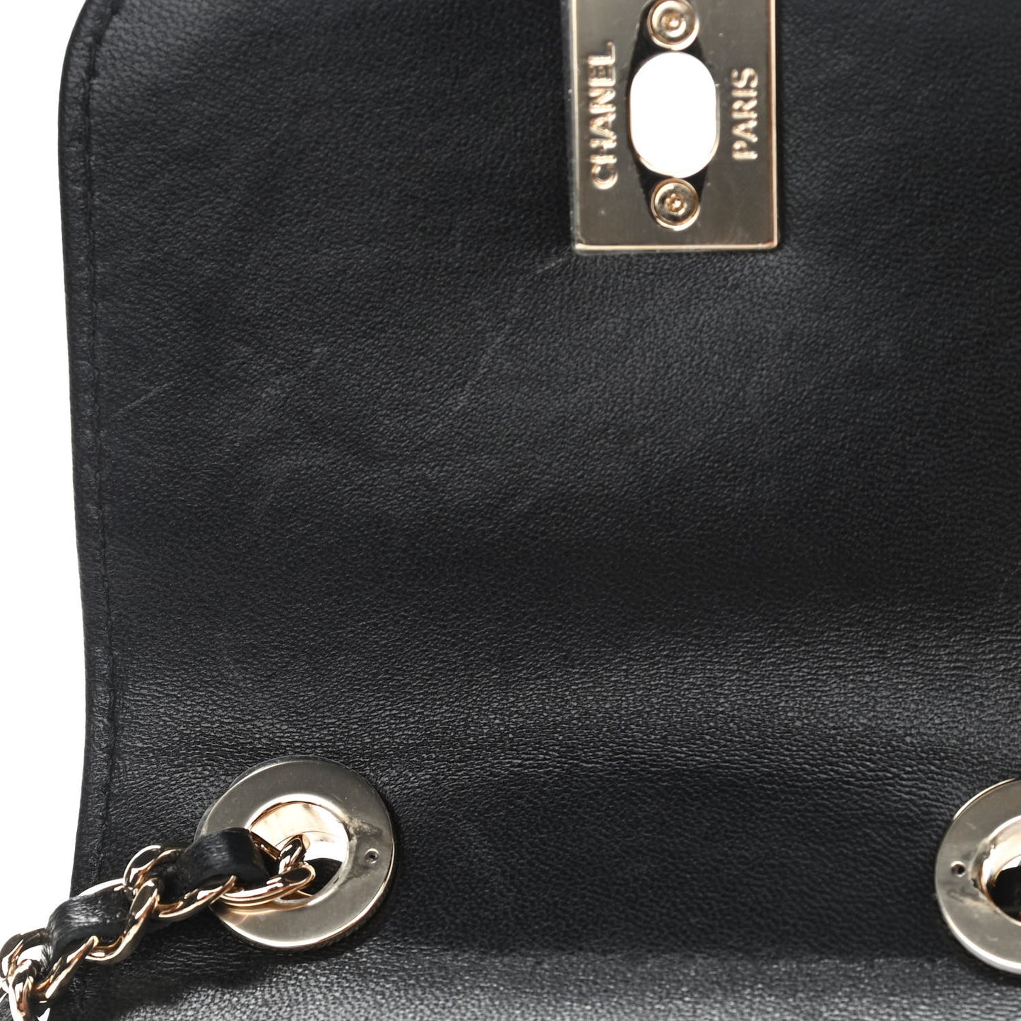 Lambskin Quilted Mini Trendy CC Chain Wallet Black