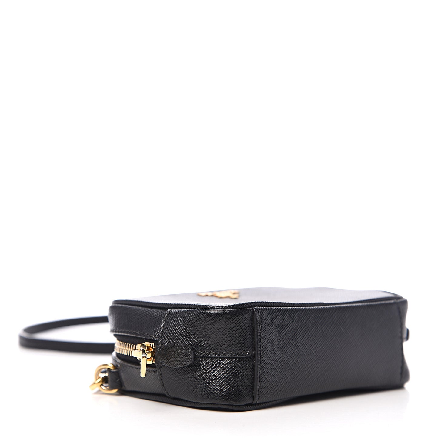 Saffiano Mini Camera Crossbody Bag Black