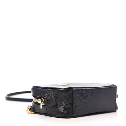 Prada Saffiano Mini Camera Crossbody Bag Black 3 of 8