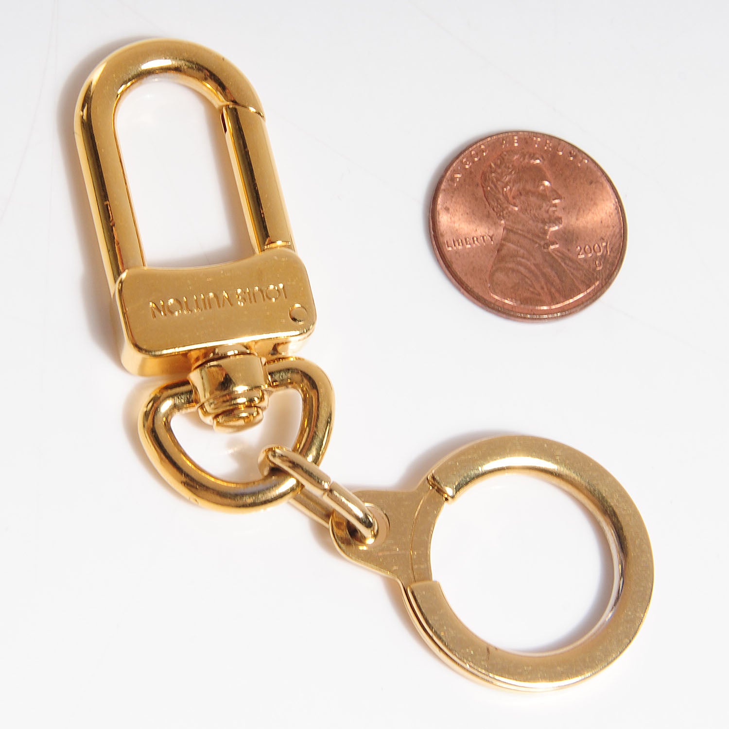 Louis Vuitton Metal Pochette Extender Key Ring Chain Gold 2 of 3
