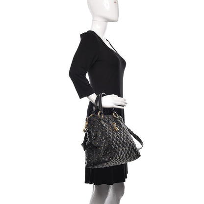 Marc Jacobs Calfskin Quilted Stardust Rio Satchel Tote Bag Black 2 of 14