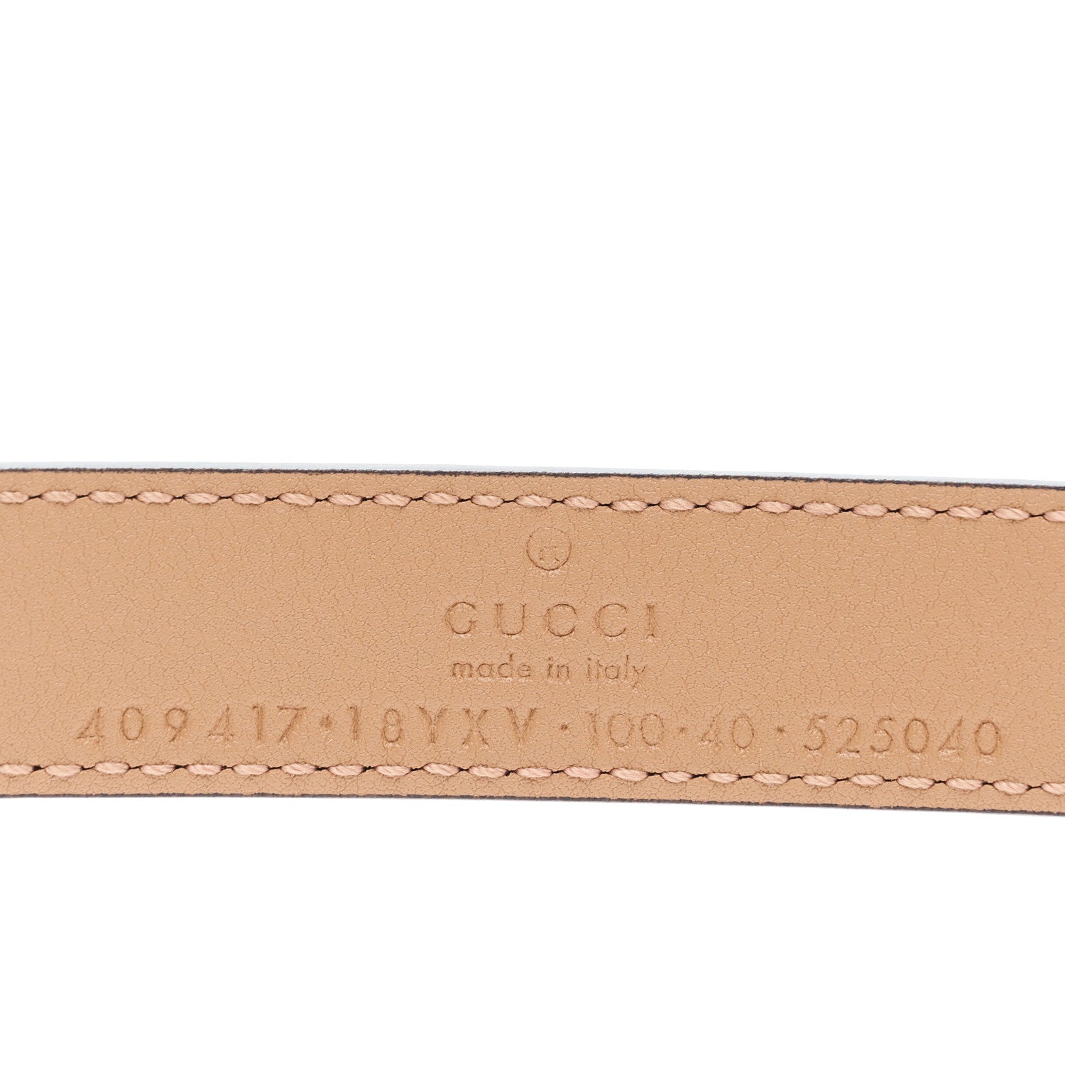 Gucci Azalea Calfskin Enamel Monochrome Double G 20mm Belt 100 40 Camelia 5 of 5