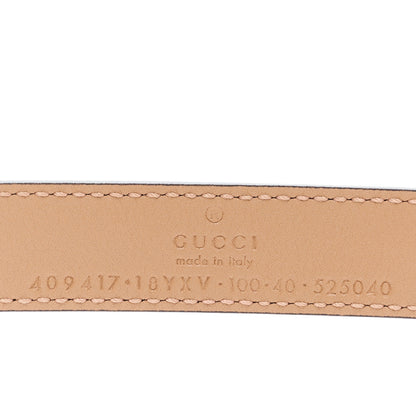 Gucci Azalea Calfskin Enamel Monochrome Double G 20mm Belt 100 40 Camelia 5 of 5