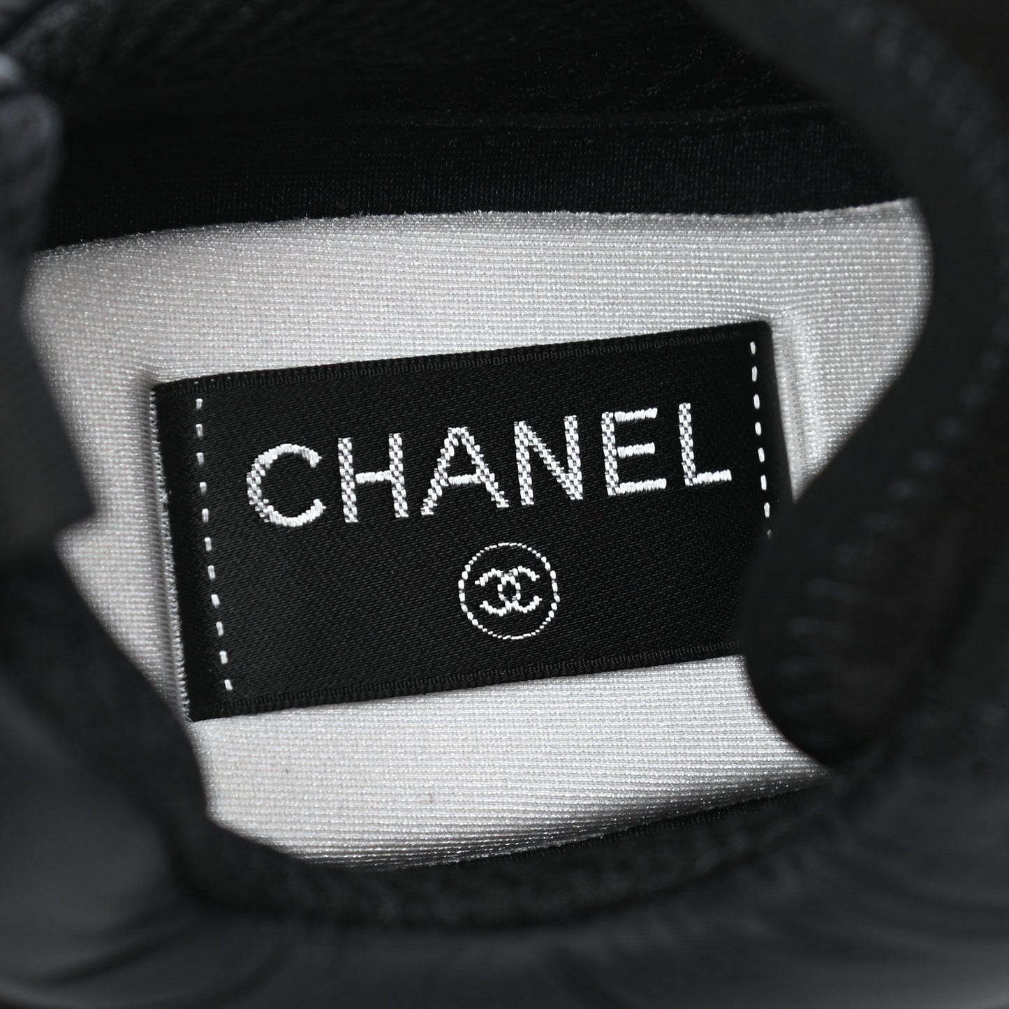 Nylon Suede Calfskin CC Sneakers 38.5 Black