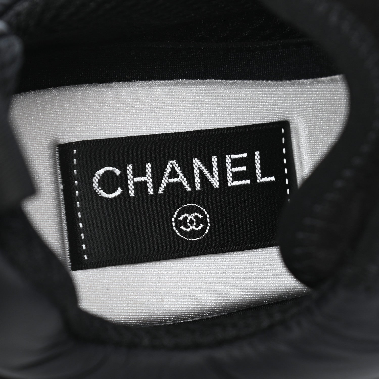 Chanel Nylon Suede Calfskin CC Sneakers 38.5 Black 7 of 8