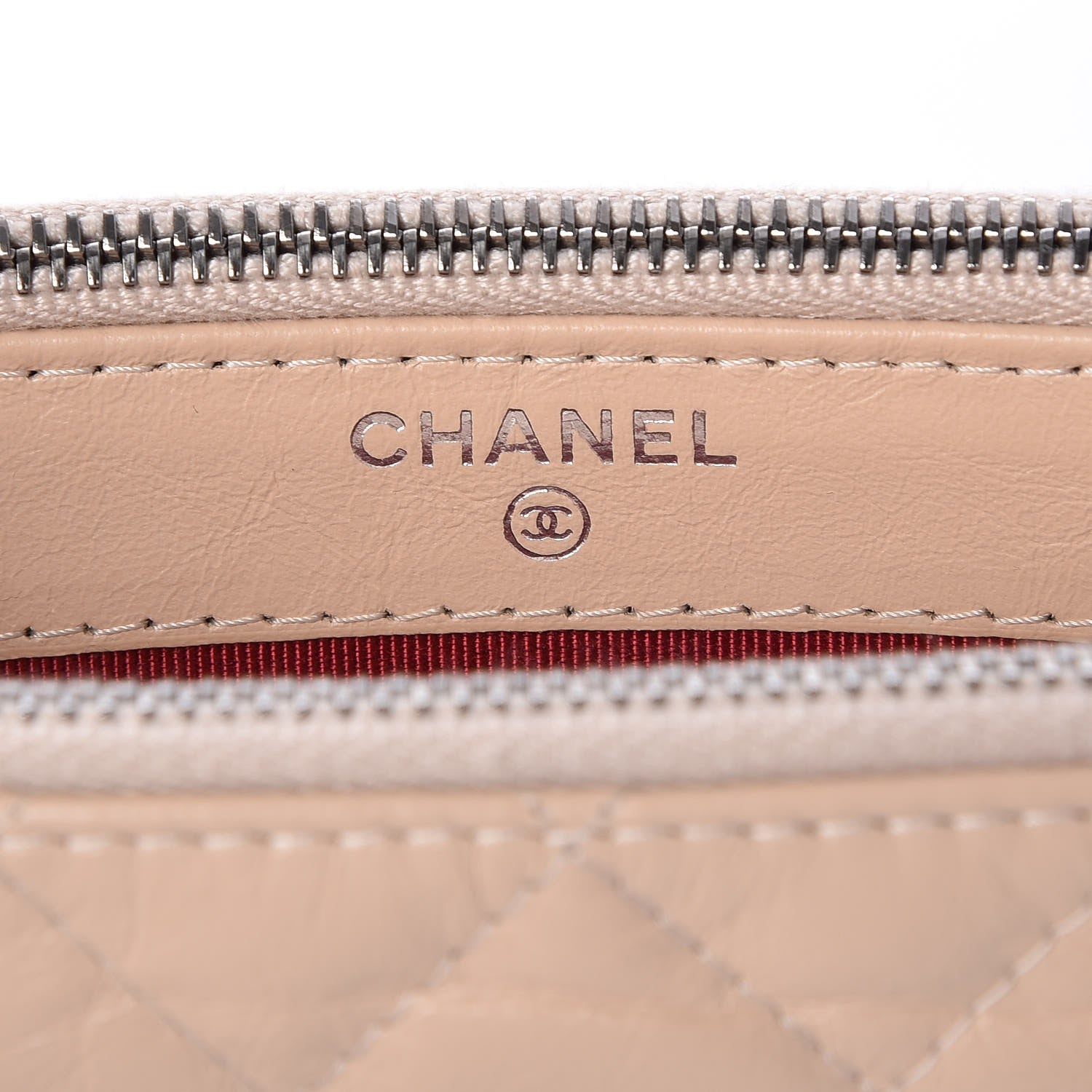 Chanel Aged Calfskin Quilted Small Gabrielle Clutch With Chain Beige Black 6 of 9