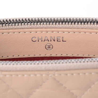 Chanel Aged Calfskin Quilted Small Gabrielle Clutch With Chain Beige Black 6 of 9