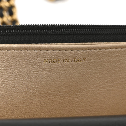 Chanel Shiny Lambskin Quilted Dynasty Wallet On Chain WOC Black 7 of 12
