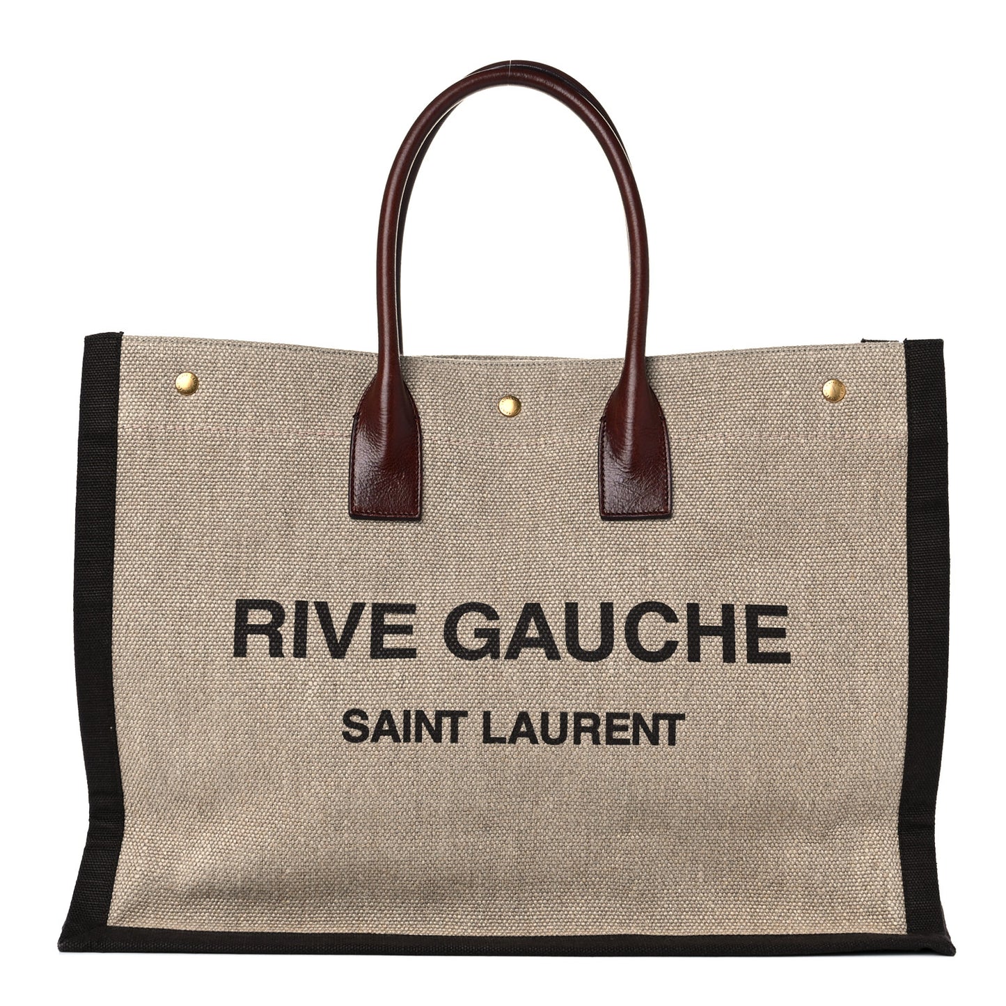 Linen Calfskin Rive Gauche Tote Natural