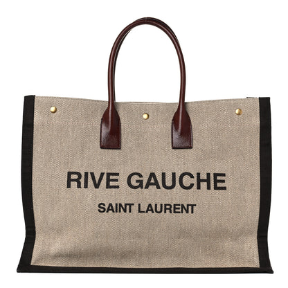Saint Laurent Linen Calfskin Rive Gauche Tote Natural 1 of 14