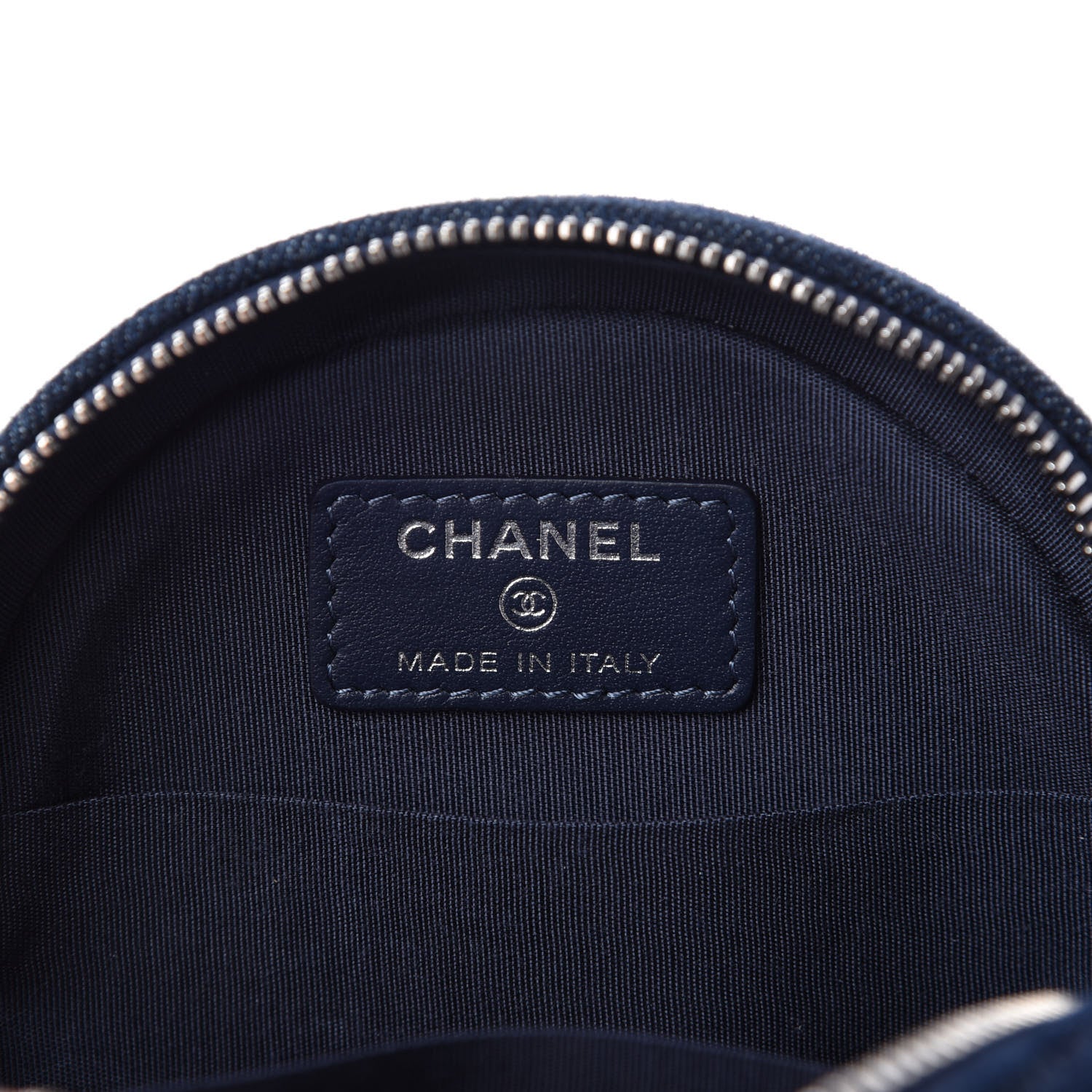 Chanel Denim Quilted Round Clutch With Chain Blue 8 of 11