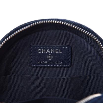 Chanel Denim Quilted Round Clutch With Chain Blue 8 of 11
